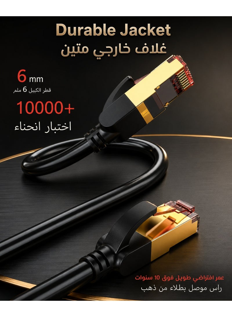 TP-BRIDGE CAT8 Ethernet Cable 20M – 24AWG OFC Copper S/FTP LSZH 2000MHz Ultra Gigabit LAN Network Cable for Gaming, Router, PC & Data Centers - Image 4