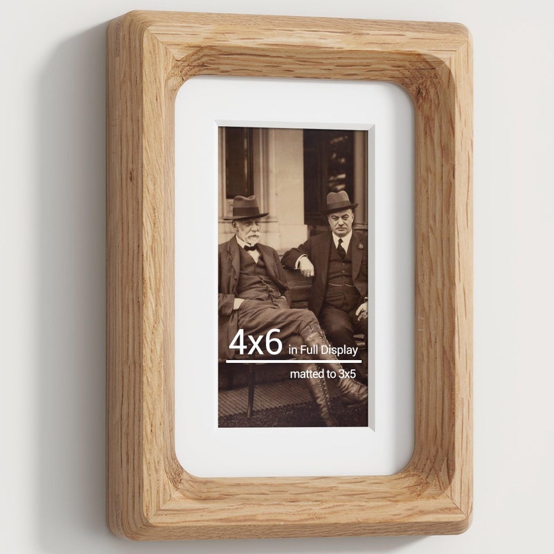 Heimlove 5x7 إطارات الصورة الطبيعية خشب خشب طبيعي أصنع إطار صورة مصنوع مع حصيرة إلى 4x6 صورة التخرج عرض صورة عائلة صورة الزفاف على الطاولة والجدار - Image 1