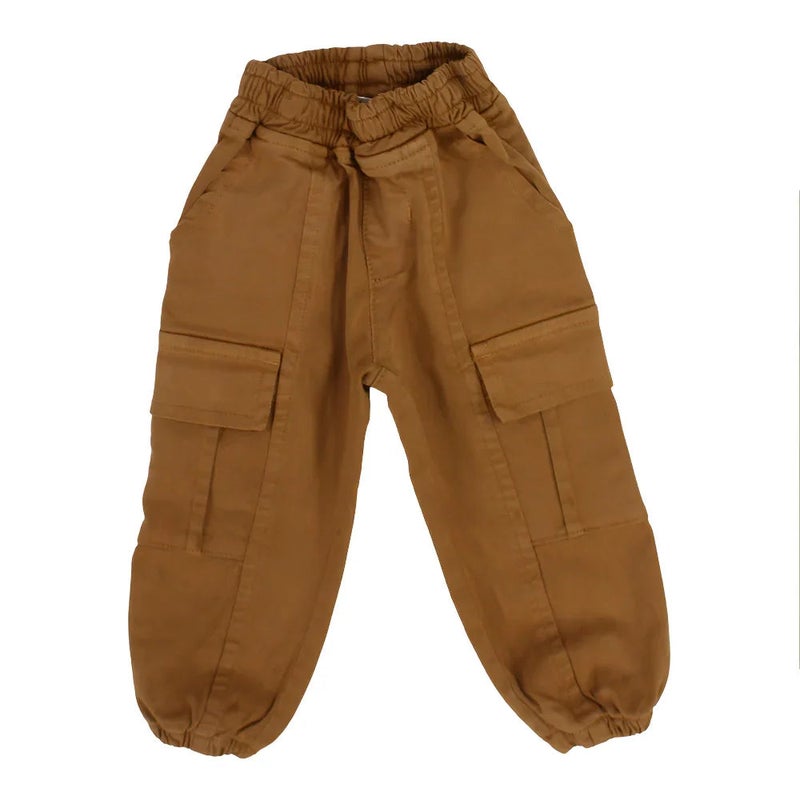 Jello Boys Gabardine Cargo Pants – Camel - Image 1