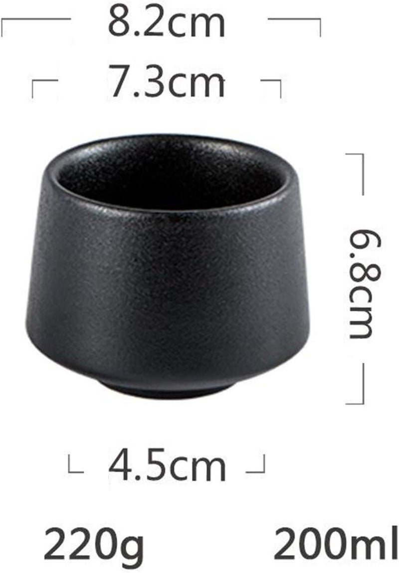 klarako Japanese Ceramic Tea Cups Handcraft Porcelain Mugs Chinese Cup 200ml Big Capacity Black A - Image 5