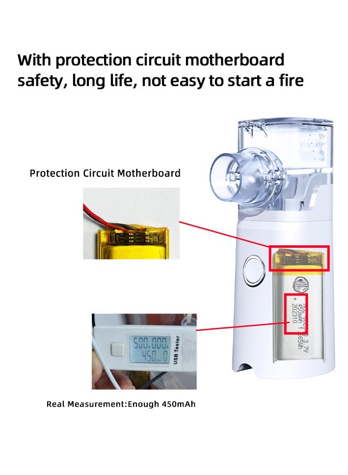 Generic Nebulizer,Portable Mini Vaporizers Handheld Atomizers for Adults and Children,Ultrasonic Humidifier for Home and Travel Use, Steam Mesh Inhalators - Image 4