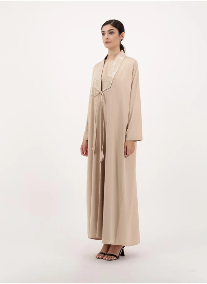 Meem by Mariyah Front open embellished abaya