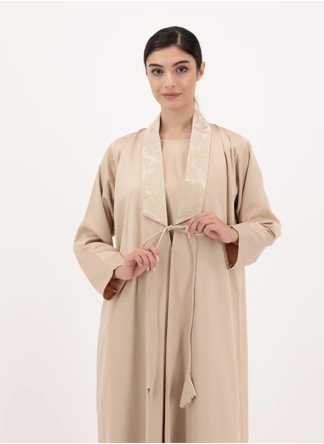Meem by Mariyah Front open embellished abaya