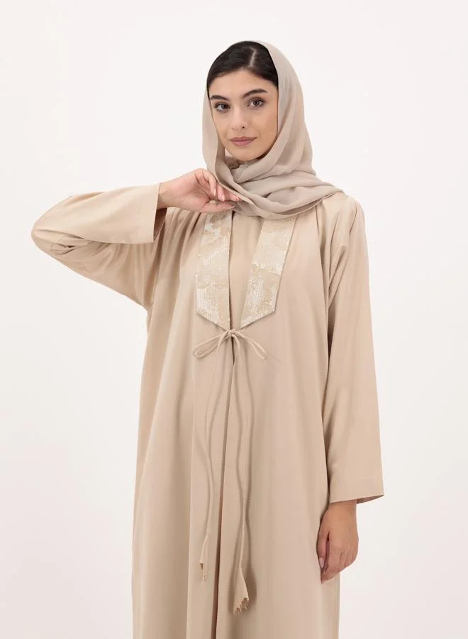 Meem by Mariyah  Front open embellished abaya for Women | Best Price UAE