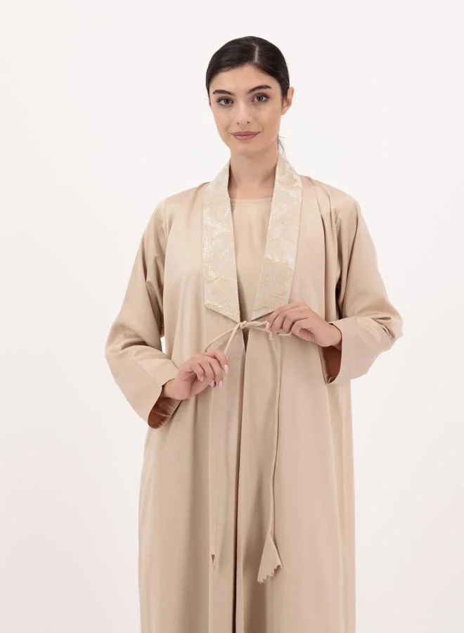 Meem by Mariyah  Front open embellished abaya for Women | Best Price UAE