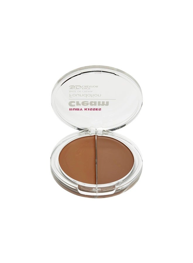 Ruby Kisses Cream Foundation 3D Face Creator 2-Color Foundation and Concealer, 12 Hour Wear Long Lasting, Medium to Full Coverage (Level 14) - Image 2