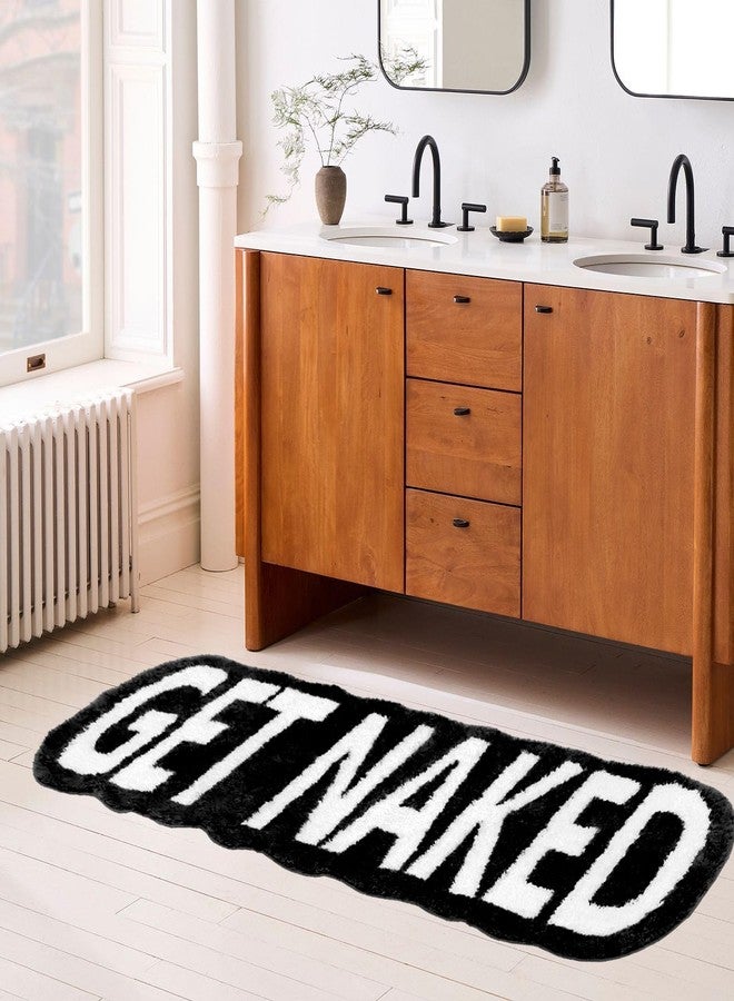 Homantic Small Get Naked Bathroom Rugs - Funny Bath Mats Non Slip Cute Carpet for Bathroom Floor Decor Water Absorbent Bath Rugs for Sink Bathtub and Shower Gray 16" x 24" - Image 2