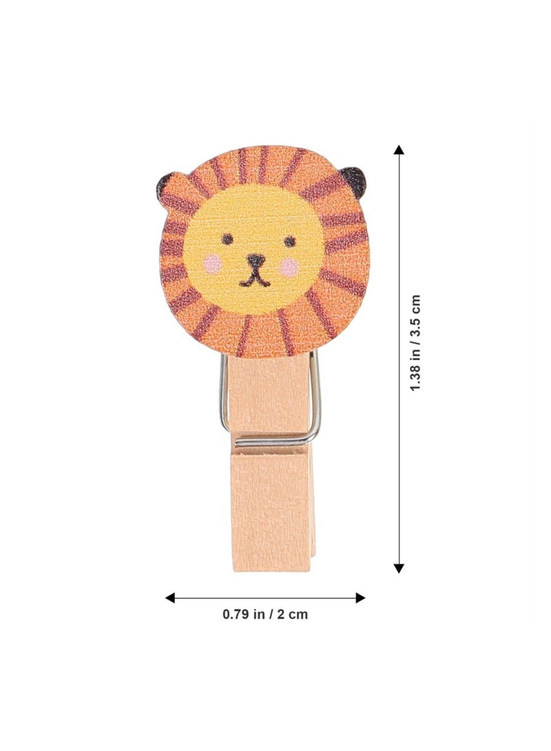 Generic 100PCS Mini Wood Clips with Twine, Forest Animals Wooden Photo Clips Small Clothes Pin Tiny Wood Clip for Crafts, Mini Diy Pins for Hanging Picture Display Artwork Decoration - Image 4