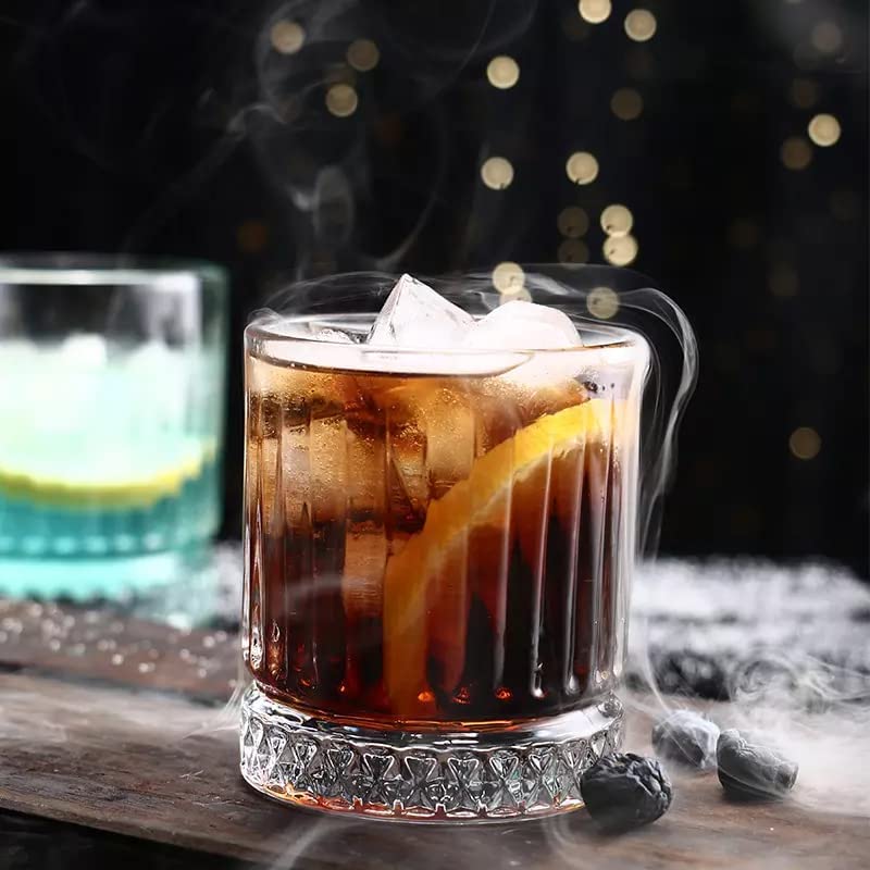 SODUKU طقم كؤوس ويسكي إيطالي فاخر من SODUKU مكون من 6 كؤوس سعة 300 مل زجاج مقطع للكحول والنبيذ والمشروبات الكوكتيل شفافة - Image 5