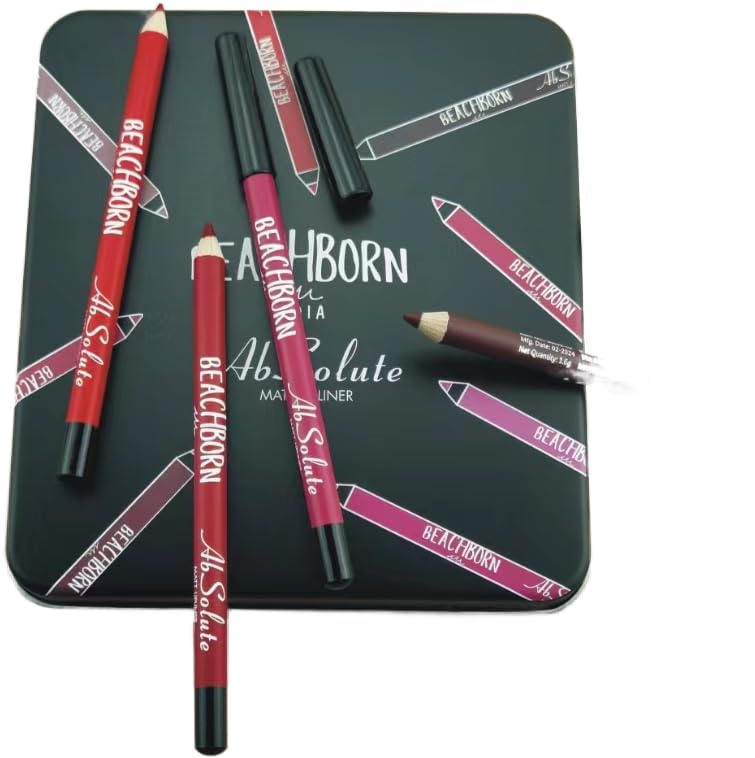 KRENI Absolute Matte Lipliner Pencil Set  Long Stay  Smudge Free  Waterproof  Creamy Lip Liner Pencil Multi Color Pack Of 12 - Image 1