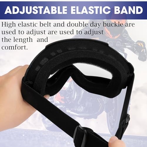 OTO2EYE TPU Goggle Mask Anti Scratch UV Protective Open Face & Eyewear Windproof Dirt Shield Adjustable Strap Soft Foam Padded Detachable for Cycling Bike Off Road Racing Riding - Image 5