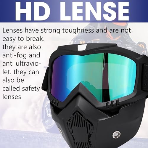 OTO2EYE TPU Goggle Mask Anti Scratch UV Protective Open Face & Eyewear Windproof Dirt Shield Adjustable Strap Soft Foam Padded Detachable for Cycling Bike Off Road Racing Riding - Image 2