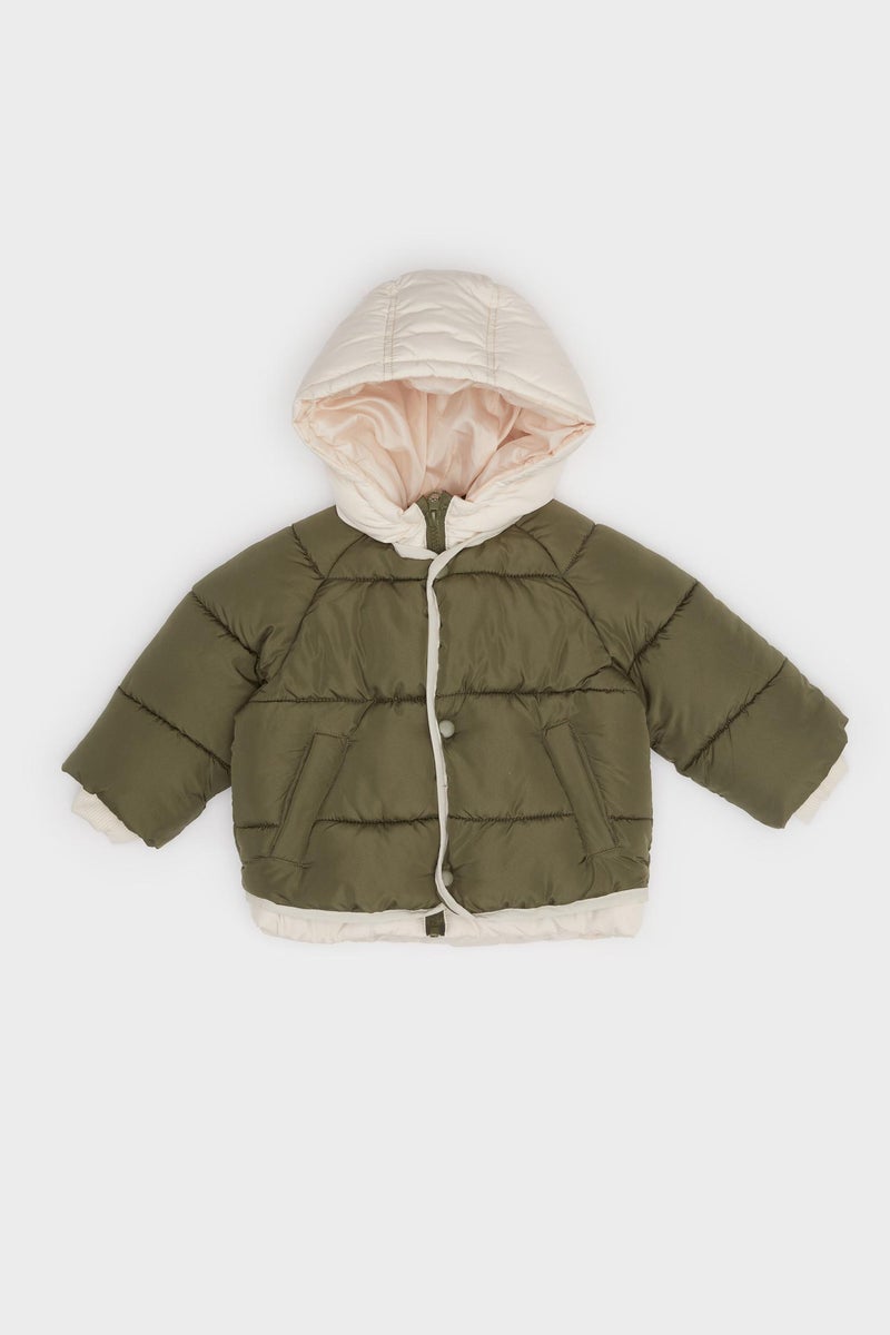 DeFacto Green BabyBoy Baby Boy Waterproof Pocketed Puffer Jacket Casual - Image 3