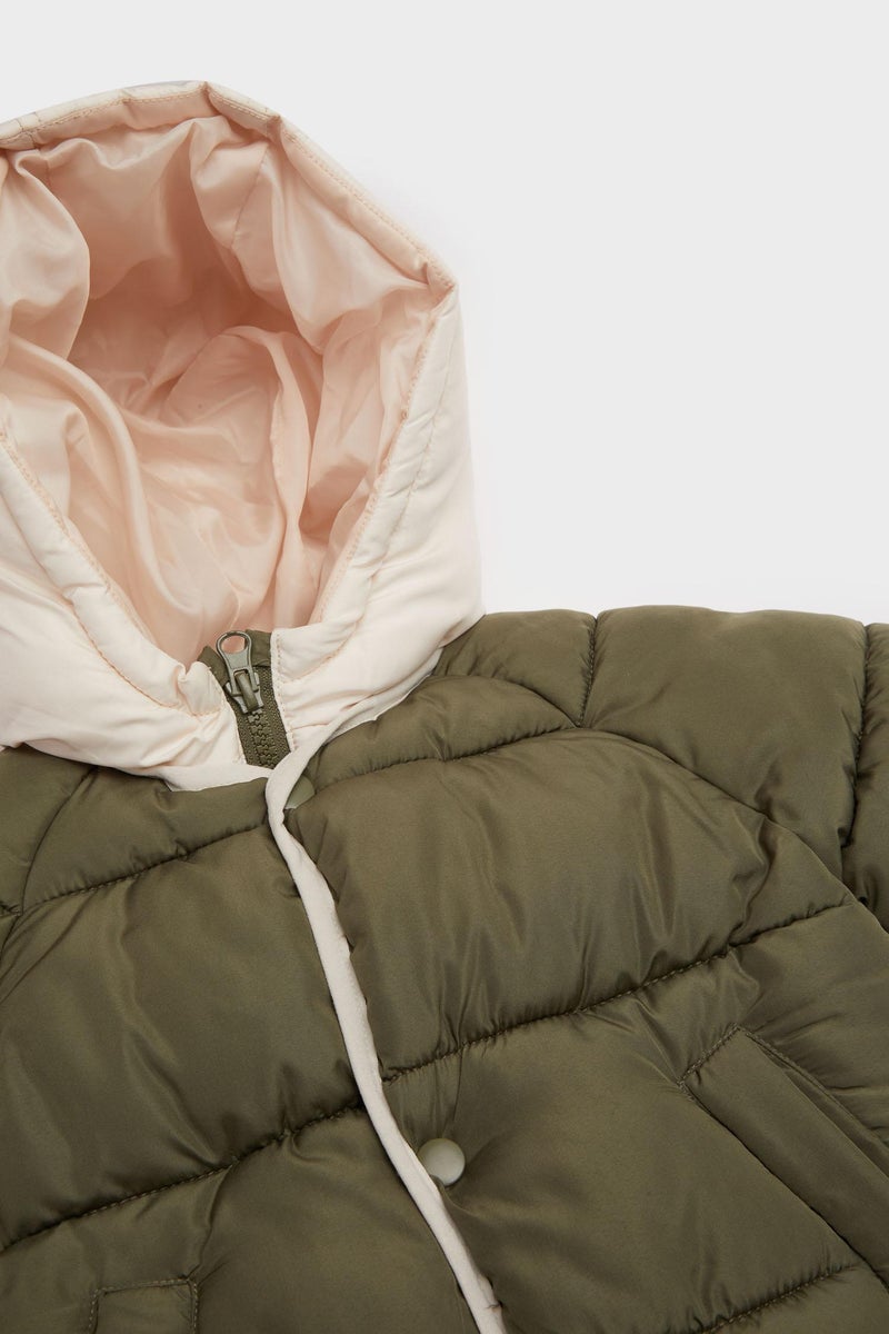 DeFacto Green BabyBoy Baby Boy Waterproof Pocketed Puffer Jacket Casual - Image 4