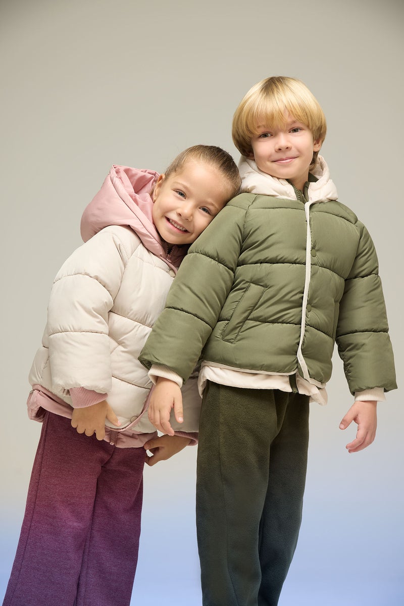 DeFacto Green BabyBoy Baby Boy Waterproof Pocketed Puffer Jacket Casual - Image 1