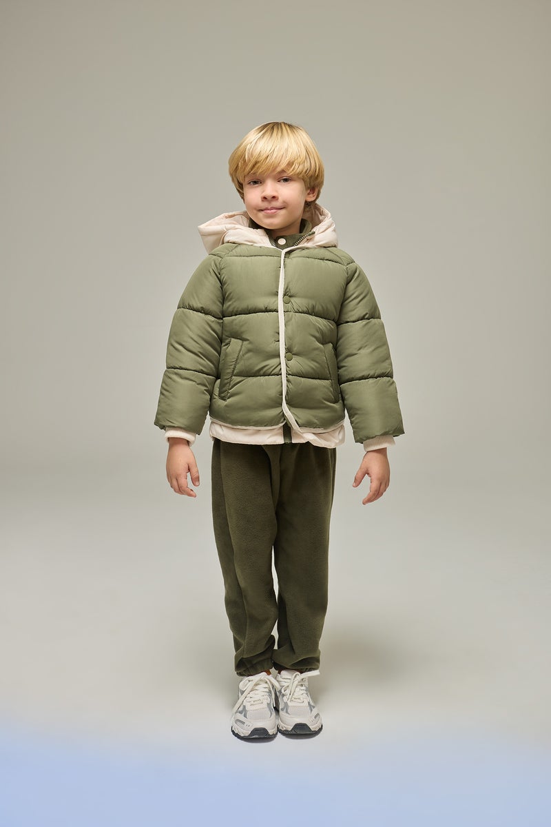 DeFacto Green BabyBoy Baby Boy Waterproof Pocketed Puffer Jacket Casual - Image 2
