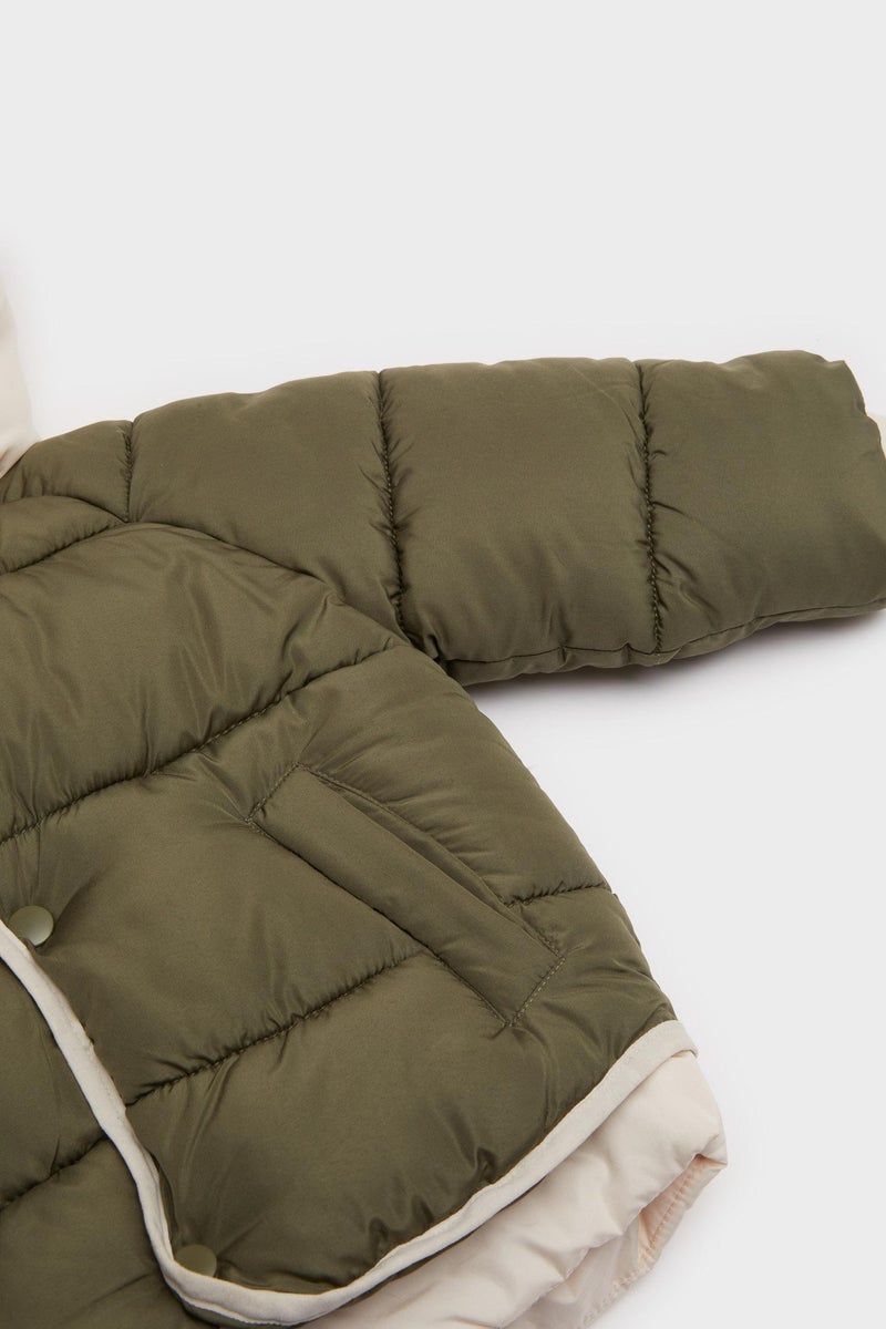 DeFacto Green BabyBoy Baby Boy Waterproof Pocketed Puffer Jacket Casual - Image 5