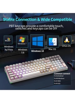 AULA F98 Wireless Mechanical Keyboard, 95% Hot-swappable, Pre-lubed Nimbus V3 Switch, Gasket Structure, RGB Backlit, Tri-Mode BT5.0/2.4G/USB-C Mechanical Keyboard  - Image 2