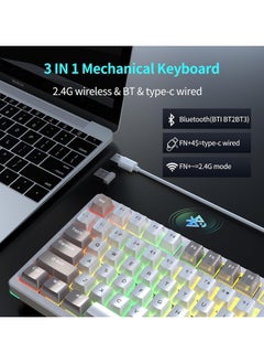 AULA F98 Wireless Mechanical Keyboard, 95% Hot-swappable, Pre-lubed Nimbus V3 Switch, Gasket Structure, RGB Backlit, Tri-Mode BT5.0/2.4G/USB-C Mechanical Keyboard  - Image 5