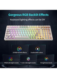 AULA F98 Wireless Mechanical Keyboard, 95% Hot-swappable, Pre-lubed Nimbus V3 Switch, Gasket Structure, RGB Backlit, Tri-Mode BT5.0/2.4G/USB-C Mechanical Keyboard  - Image 4