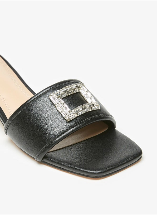 Celeste Women's Embellished Slip-On Sandals with Block Heels  - Image 5