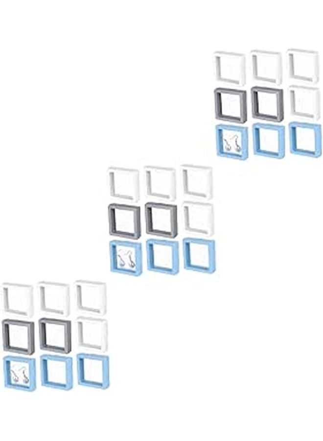 27 Pieces Clear Transparent Acrylic Display Stand Floating Jewelry Frame Case For Crafts Specimens Minimalist Design High Clarity Home Office Decor - Image 1