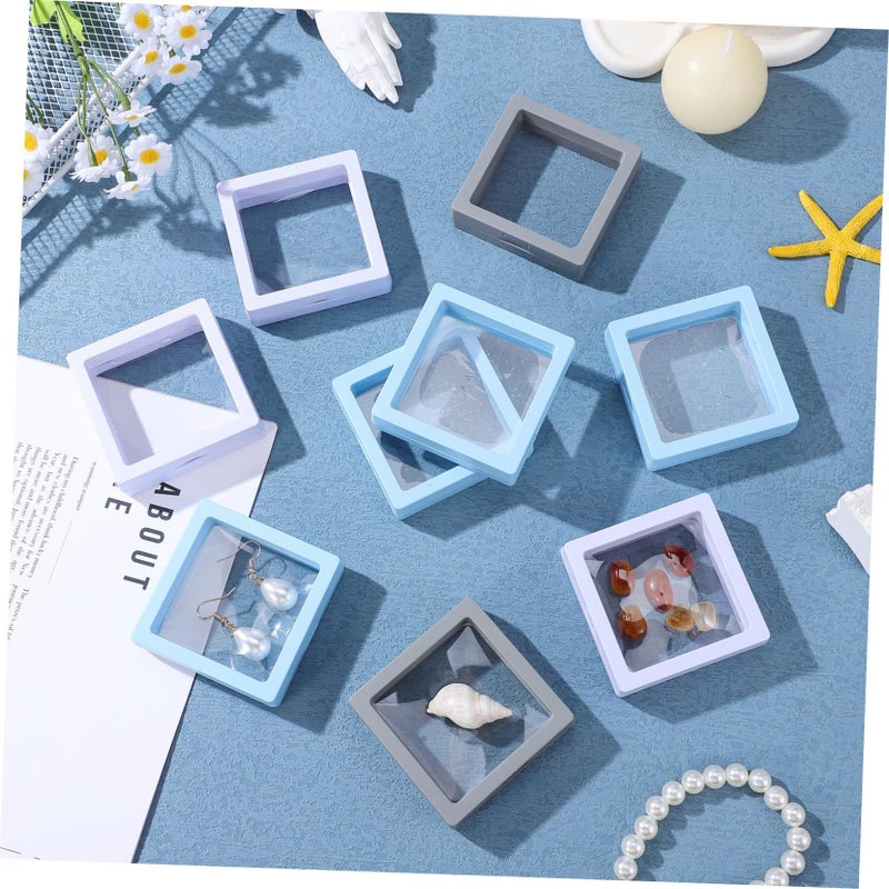 27 Pieces Clear Transparent Acrylic Display Stand Floating Jewelry Frame Case For Crafts Specimens Minimalist Design High Clarity Home Office Decor - Image 4