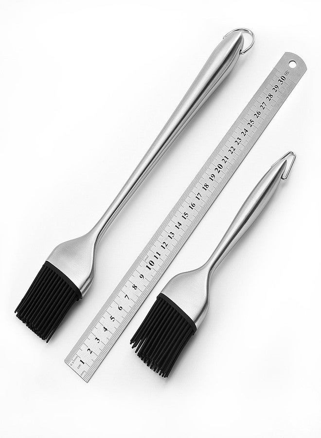 HQY 2 Pack Heavy-duty BBQ Basting Brush,12 Inch & 7 Inch-Great For BBQ Meat,Cakes And Pastries - Image 3