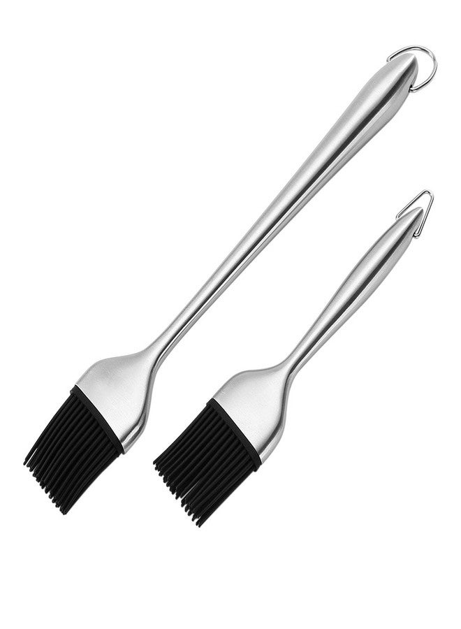 HQY 2 Pack Heavy-duty BBQ Basting Brush,12 Inch & 7 Inch-Great For BBQ Meat,Cakes And Pastries - Image 1