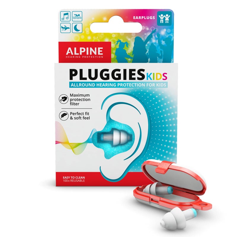 ALPINE HEARING PROTECTION بلوجيز ألباين - سدادات أذن مصفاة للأطفال وقنوات الأذن الصغيرة - 25 ديسيبل - حماية متعددة الأغراض معتمدة للأطفال - العمر من 5 إلى 12 - سدادات أذن مريحة مضادة للحساسية للأطفال - Image 1