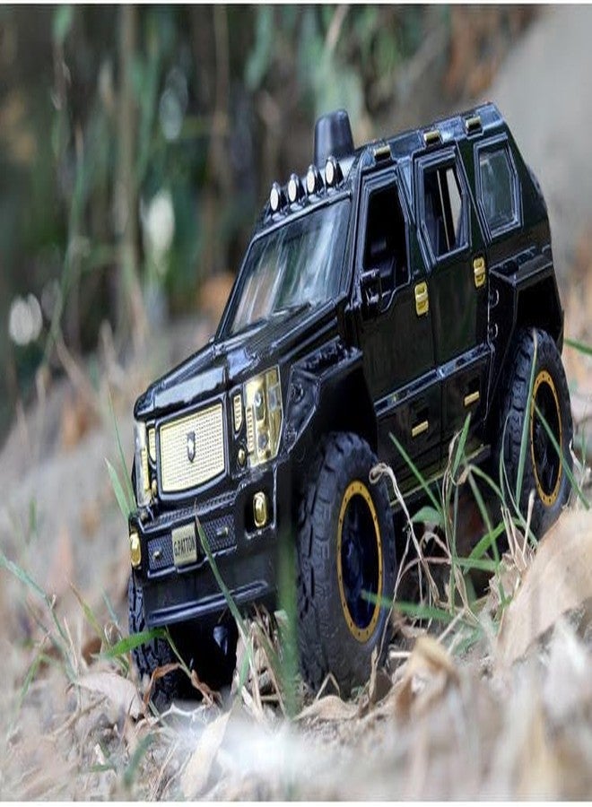 PEZYOX 1/24 Big G Patton Toy Car Metal Pull Back Diecast Car with Openable Door and Sound Light, Gifts Toys for Kids (Black) - Image 4