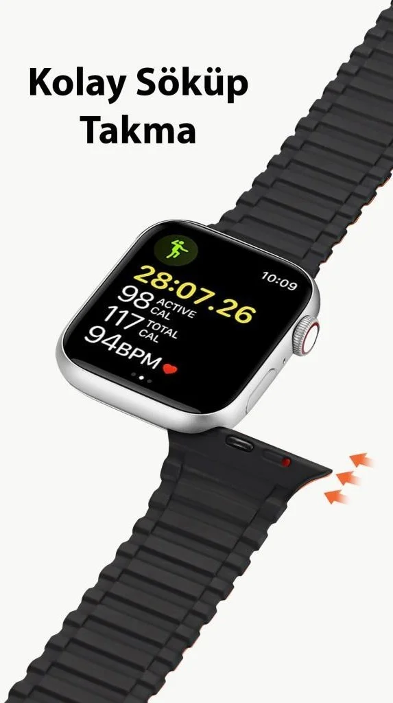 Polhammobile Polham Magnetic Silicone Band Strap For Apple Watch 38-40-41MM, Apple Watch 2-3-4-5-6-7-8 and Se