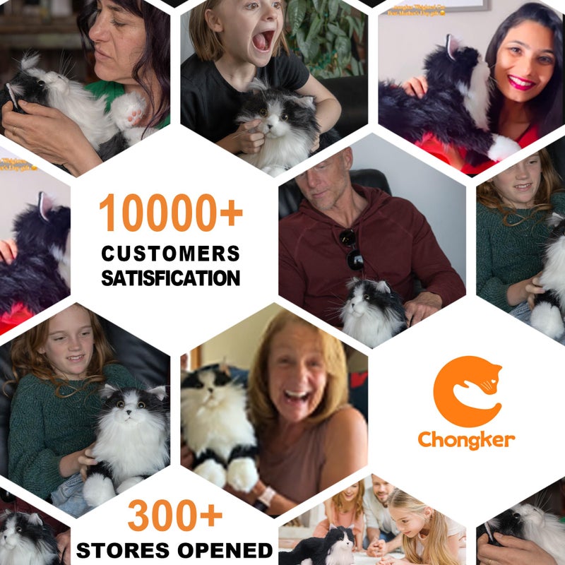 Chongker Stuffed Animals Handmade Realistic Cat Plush Toy Companion for Elderly Adults Women Kids Cat Lover Surprise Gifts for Anniversary Birthday - Image 5