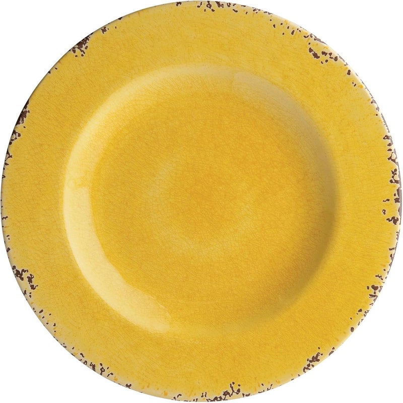 UP طقم أطباق سلطة دائري من UPware من الميلامين المتشقق للأرز والمعكرونة والسلطة خالي من BPA آمن في غسالة الصحون أصفر 875 بوصة مجموعة من 6 - Image 4