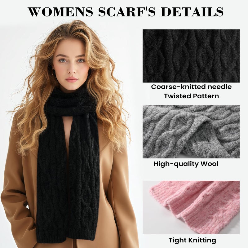 TOBEHIGHER Beign Warm Autumn and Winter Scarf, Unisex Pure Color Winter Neck Warm Knitting - Image 3