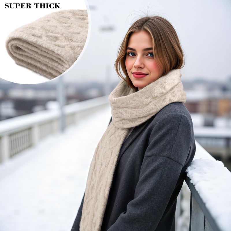 TOBEHIGHER Beign Warm Autumn and Winter Scarf, Unisex Pure Color Winter Neck Warm Knitting - Image 5