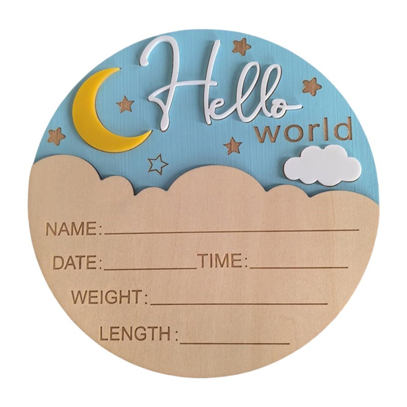 White Wooden Newborn Sign 5.9 Inch Photo Prop Nursery Hospital Decoration - Image 2