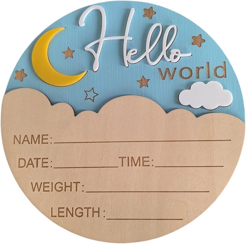 White Wooden Newborn Sign 5.9 Inch Photo Prop Nursery Hospital Decoration - Image 1