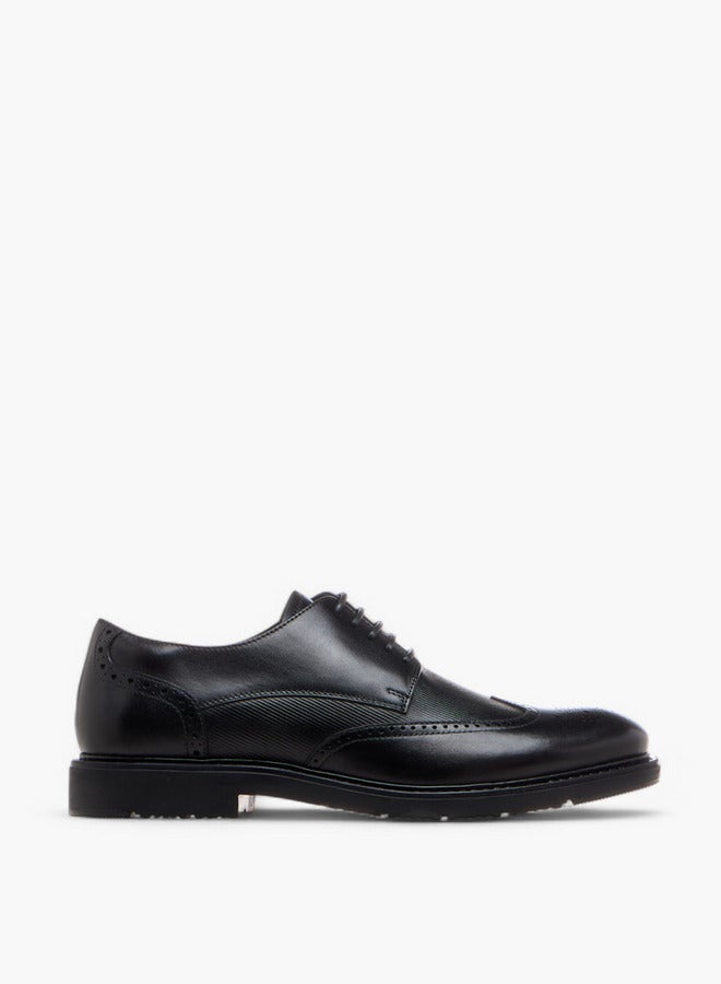 DUCHINI Men's Textured Lace-Up Derby Shoes - Image 1