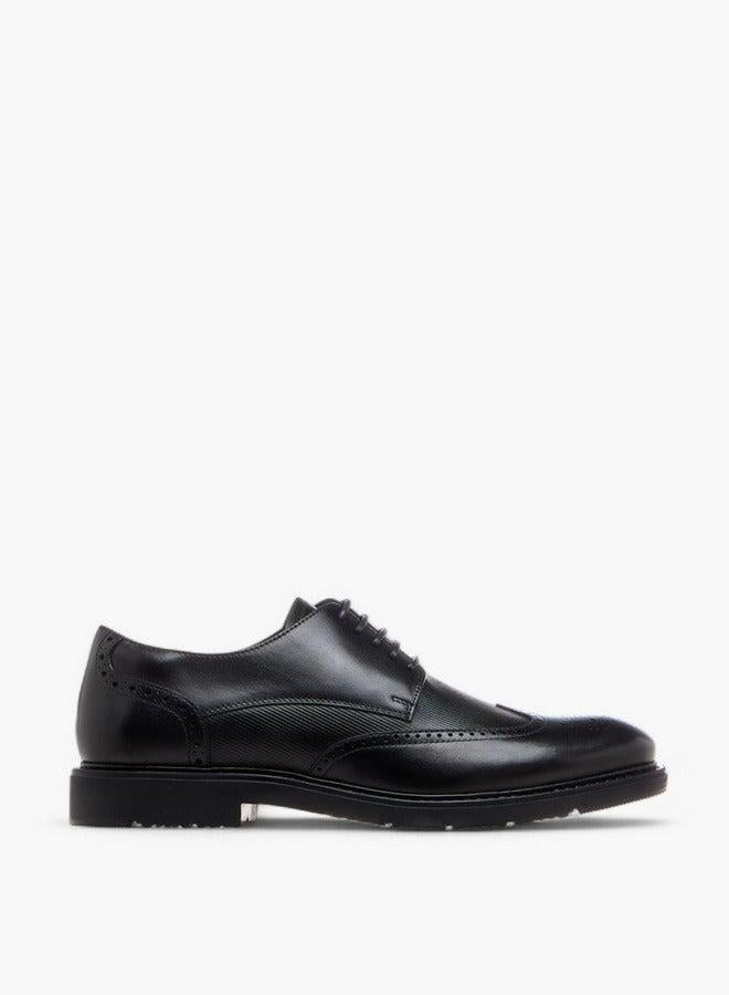 DUCHINI Men's Textured Lace-Up Derby Shoes - Image 2
