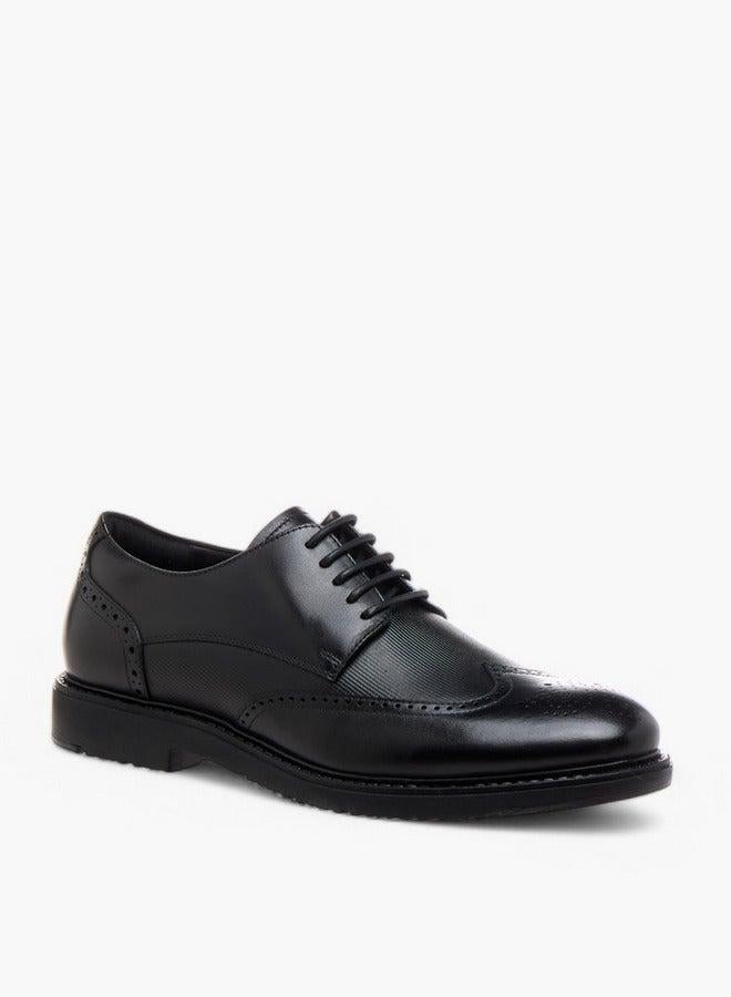 DUCHINI Men's Textured Lace-Up Derby Shoes - Image 1