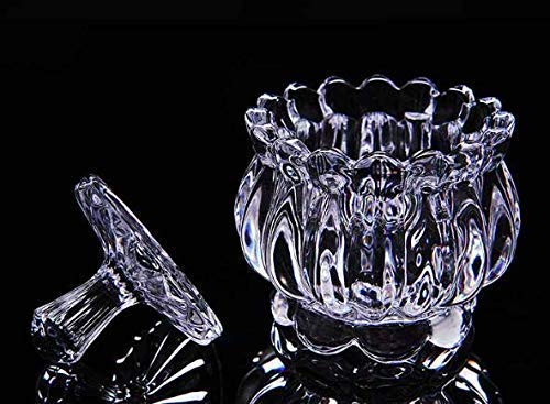 SNNP Decorative Glass Sugar BowlBoxJarContainerPot with Lid Unique Crystal Candy Dry Fruits Bowl Perfect for Home Gift 150 ml - Image 4