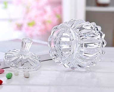 SNNP Decorative Glass Sugar BowlBoxJarContainerPot with Lid Unique Crystal Candy Dry Fruits Bowl Perfect for Home Gift 150 ml - Image 2