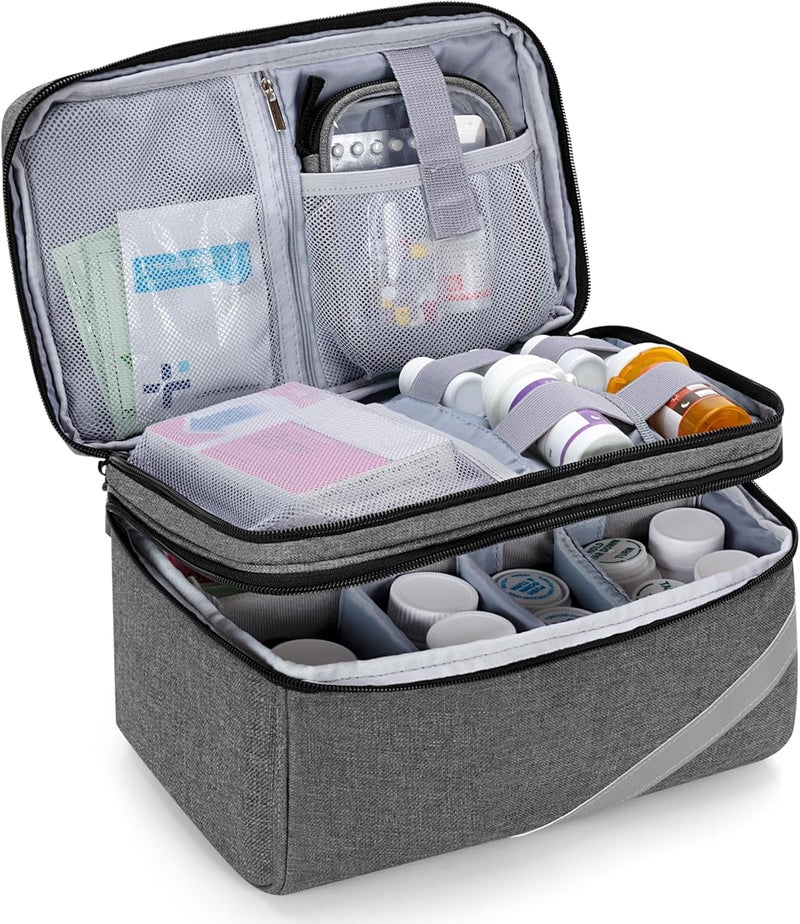 Trunab Medicine Storage and Organizer Bag Empty Pill Bottle Organizer with Portable Small Pouch Home First Aid Box for Emergency Medication Supplements or Medical Kits Bag OnlyPatent Design - Image 1