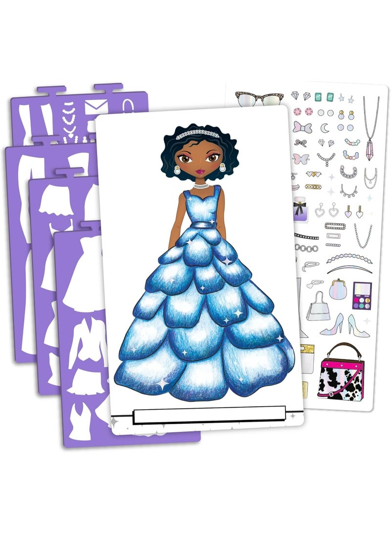 Crayola Creations Glam Fashion Set – 30-Page Drawing & Activity Kit with Stencils and Stickers | Create Your Own Fashion Collection | Creative Art Set for Girls Ages 8+ - Image 3