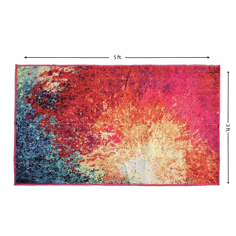 Status Contract 3 x 5 Feet Multi Printed Vintage Persian Carpet Rug Runner for Bedroom/Living Area/Home with Anti Slip Backing - Image 2