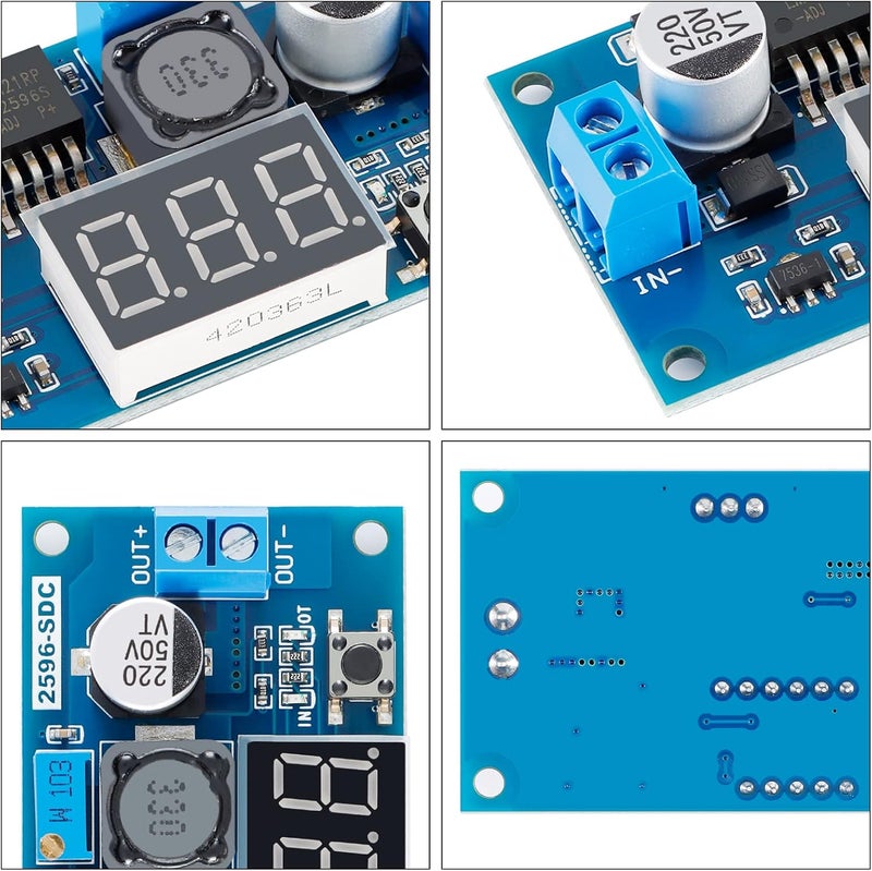EC Buying LM2596 DC-DC Step-Down Voltage Module, Step-Down Converter, Adjustable Buck Converter Regulator Module with Digital Input 2.5V~40V Output1.25V~37V 3A/voltage Regulator with LED Display(2PCS) - Image 3