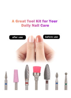 TOOARTS 7pcs Nail Drill Bits Set, for Pedicure and Manicure, Electric Nail Drill Machine Accessories  - Image 5