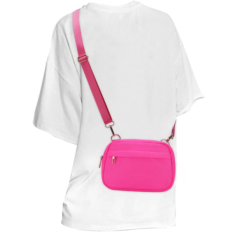 MAXTOP Small Crossbody Bags for Women with Detachable Strap Trendy Crossbody Bag Fanny Pack Cell Phone Purse for Travel Essentialsï¼ˆHot Pinkï¼‰ - Image 1