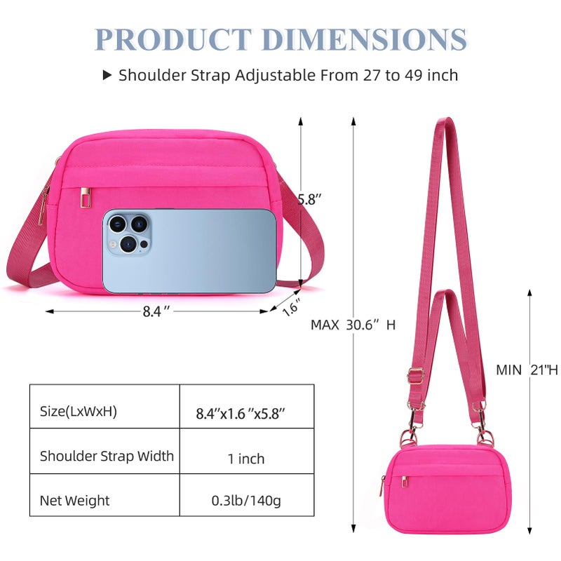MAXTOP Small Crossbody Bags for Women with Detachable Strap Trendy Crossbody Bag Fanny Pack Cell Phone Purse for Travel Essentialsï¼ˆHot Pinkï¼‰ - Image 5